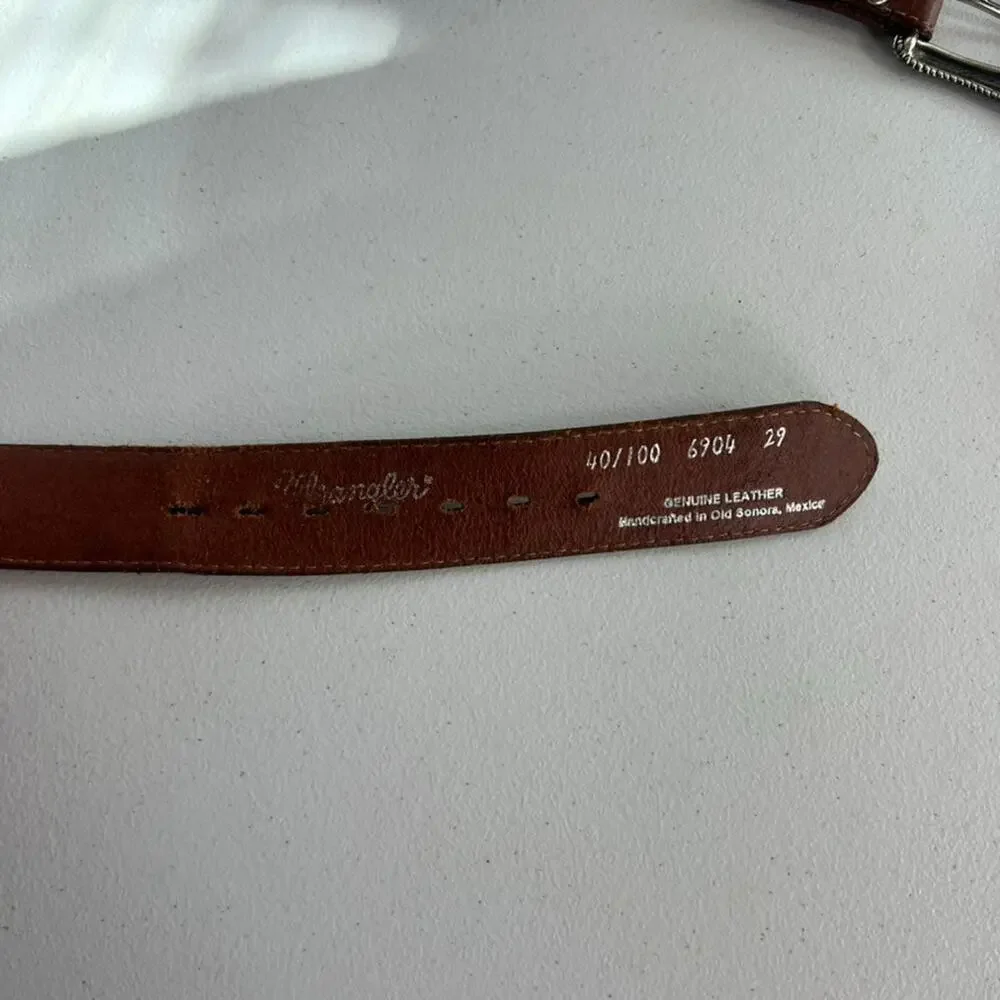 Wrangler Belt Mens (39.5-44) In Handcrafted Genuine Leather Southwestern Concho